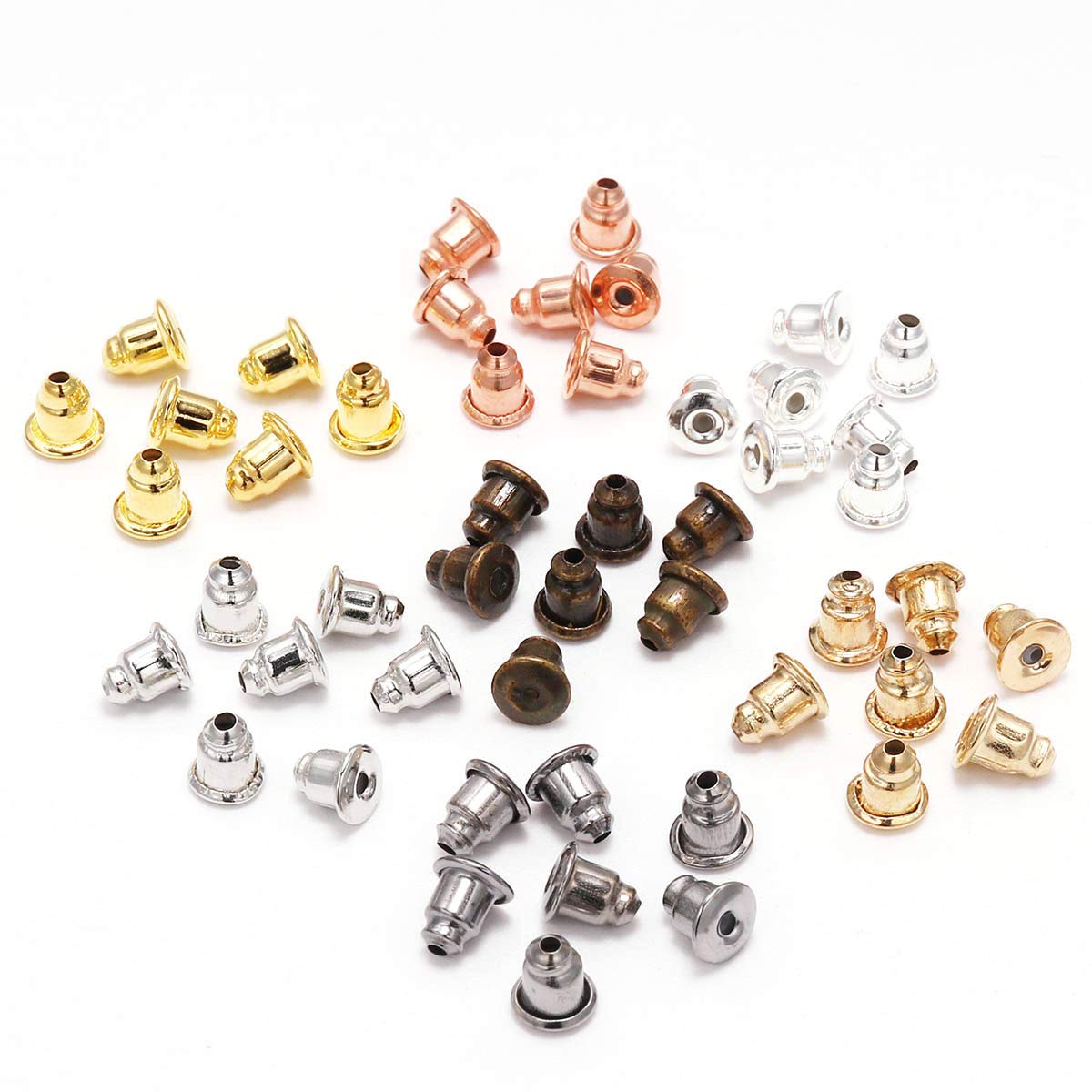 200pcs Soft Clear Silicone Earring Stud Backs - 5mm Safety Earring Back Pads, Bullet Clutch Stoppers for Hook Earrings (Gun Black) | Secure & Comfortable Replacement for Daily Wear, Parties & Gifts