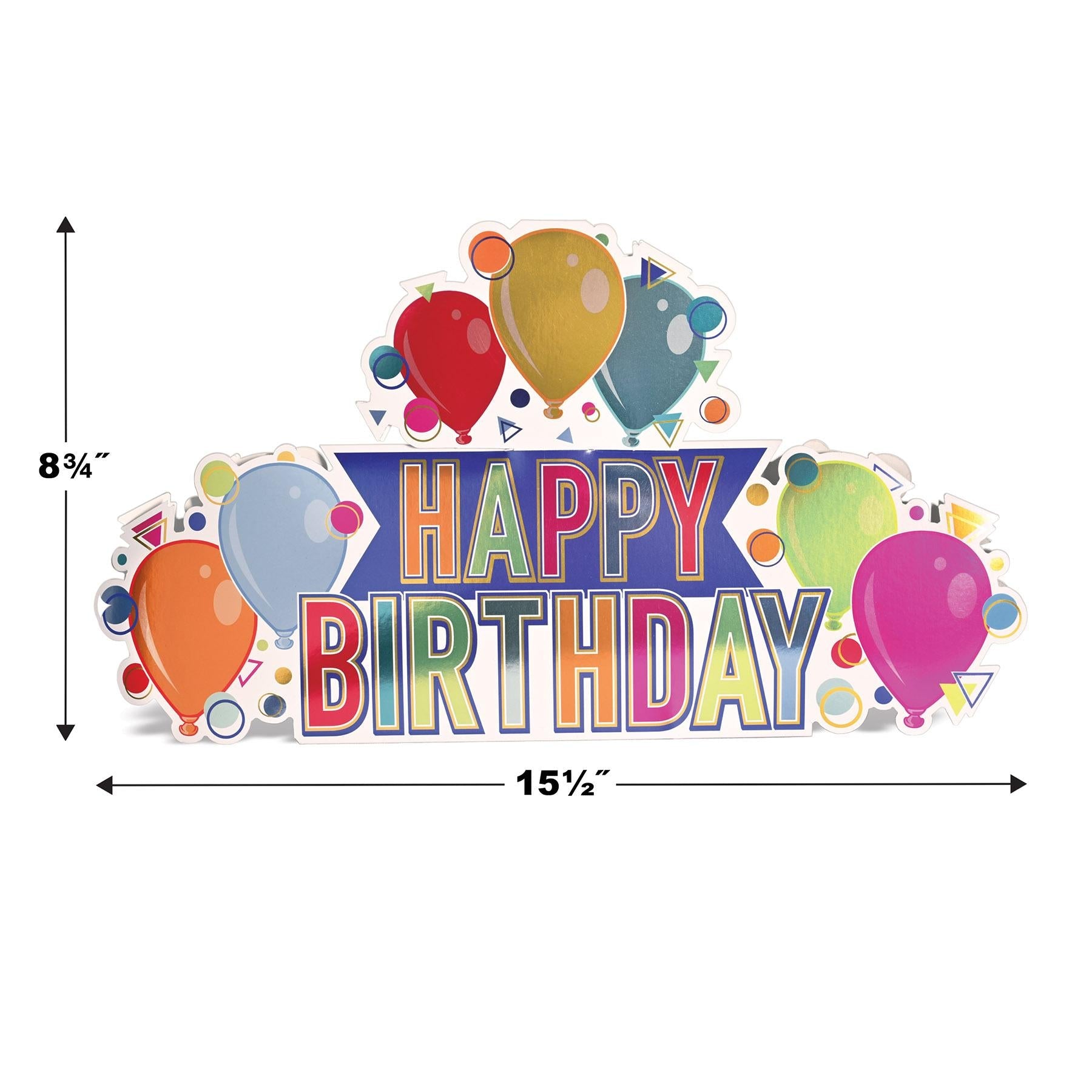 12 Pack Beistle 3D Foil Happy Birthday Party Centerpieces - Perfect for Birthday Decorations, Baby Showers & Anniversary Celebrations