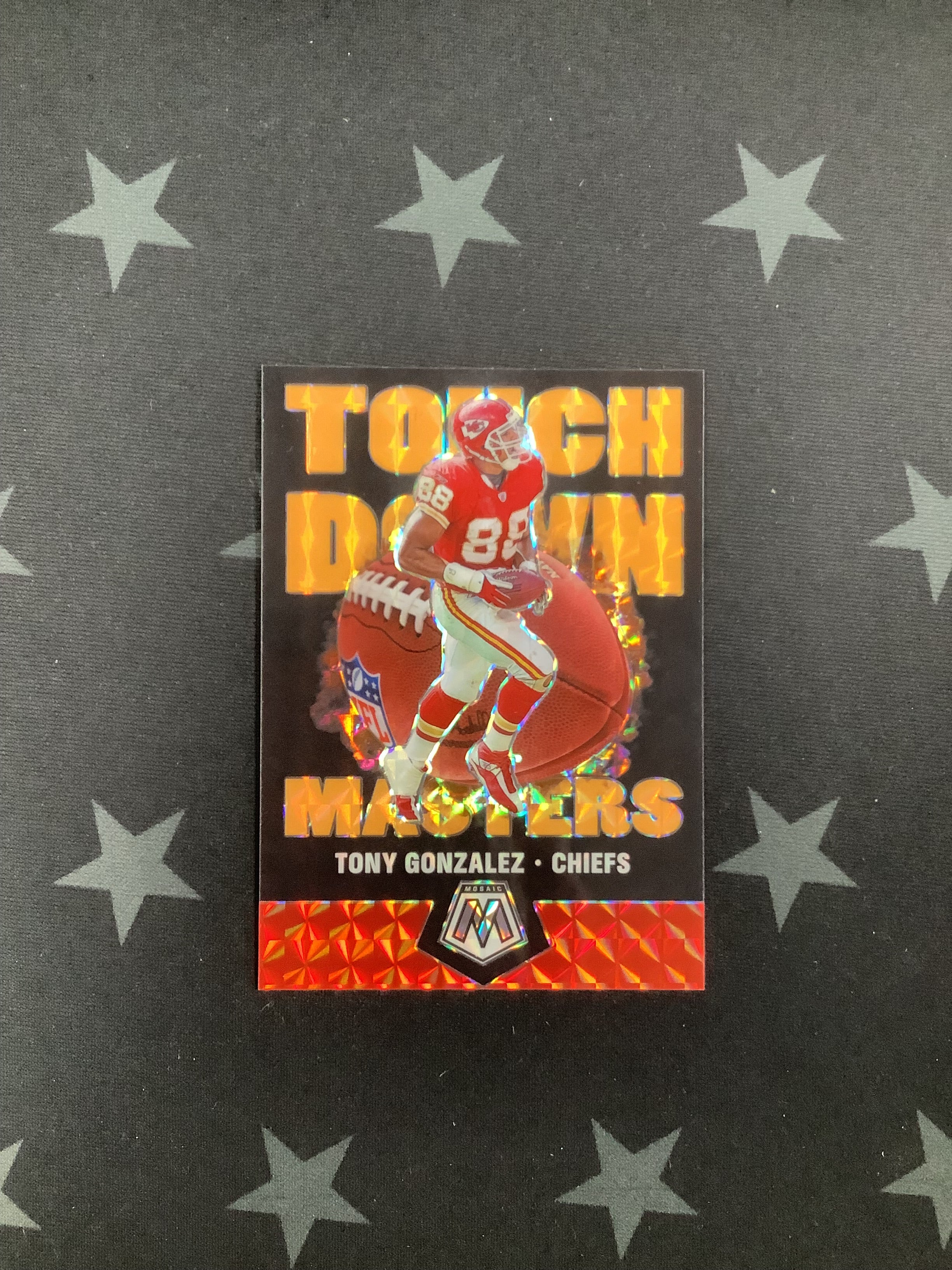 2020 Panini Mosaic Football Touch Down Masters Tony Gonzalez #TM15 /25 - Rare Collectible Trading Card for NFL Fans & Sports Memorabilia Collectors - Perfect for Display, Gifts, and Investment