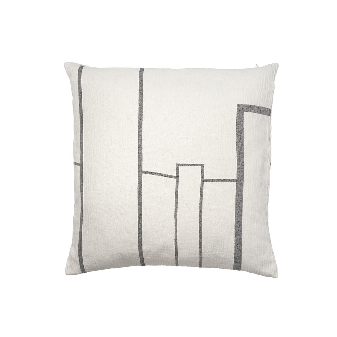 KRISTINA DAM STUDIO Architecture Cushion Cover 60x60cm - Off White & Black Decorative Pillow Case for Living Room Sofa, Bed, or Office Decor