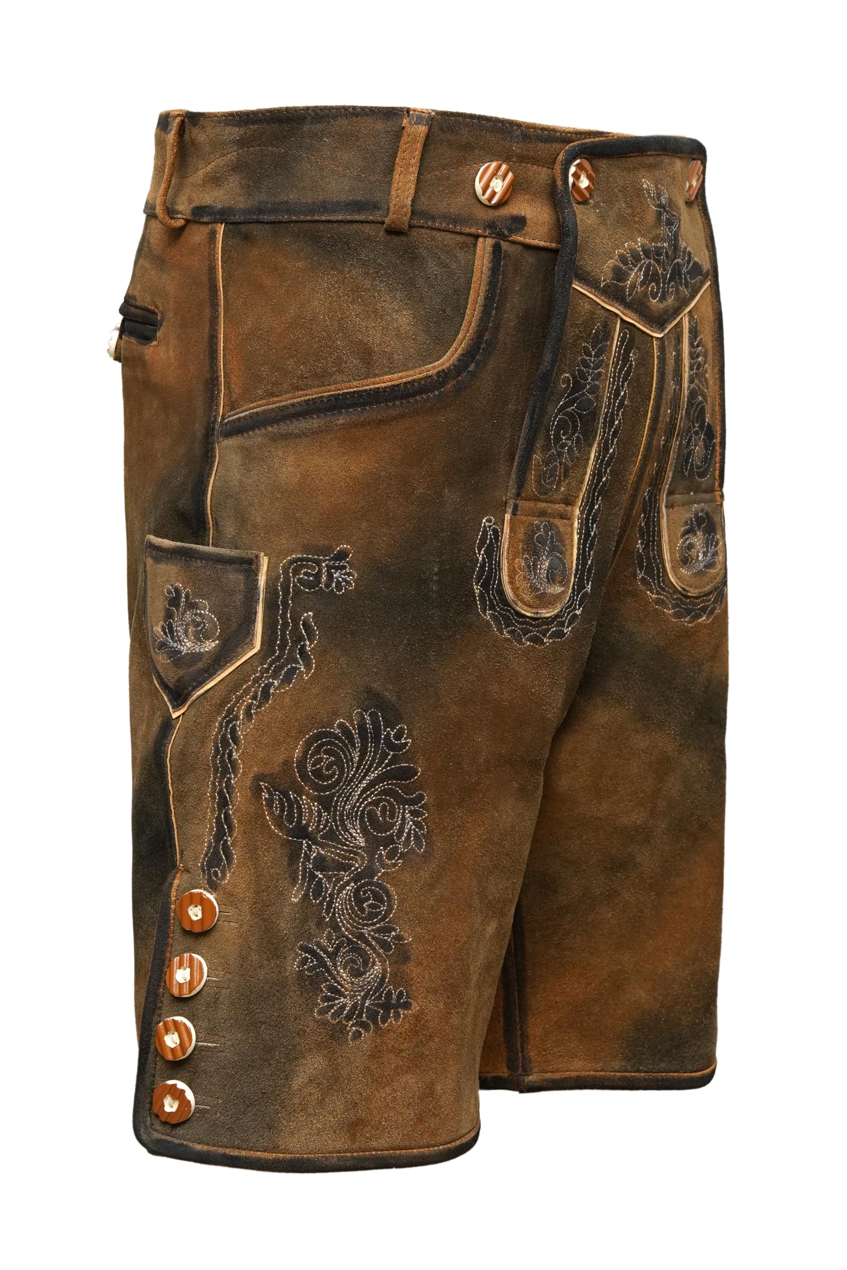 Authentic Men's Bavarian Lederhosen - Genuine Cowhide Leather Shorts with Adjustable Suspenders | Oktoberfest Costume, German Festival Outfit, Beer Party Attire