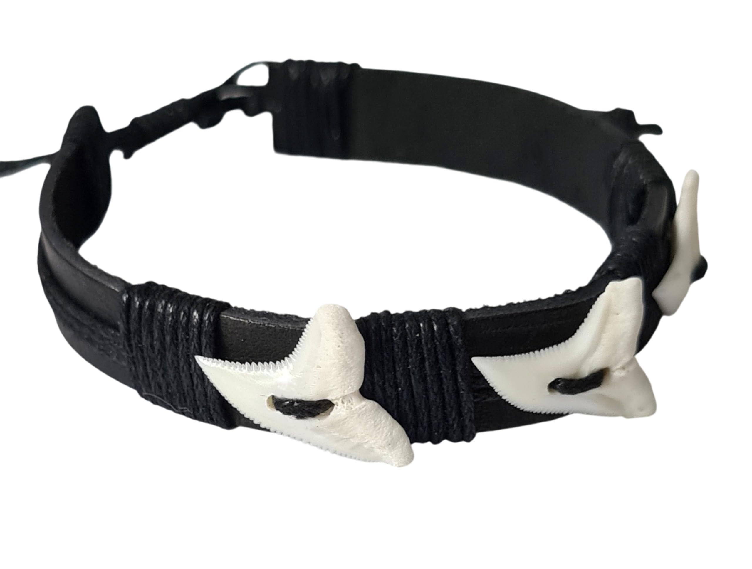 Handmade Genuine Mako Shark Tooth Leather Bracelet for Men & Women - Surfer Beach Jewelry AA211 | Perfect for Surfing, Beach Vacations & Outdoor Adventures