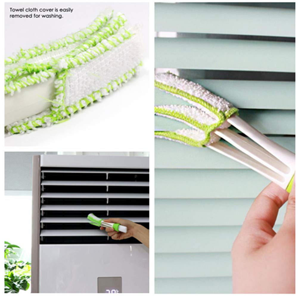 Mini Car Air Vent Duster & Cleaning Brush Set - Automotive AC Vent Cleaner, Keyboard & Window Dust Collector Tool for Home & Office (2-Pack)
