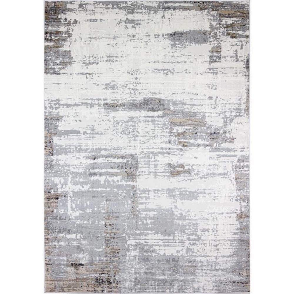 Bashian Collection 5' x 7.6' Ivory/Grey Area Rug - Premium Power Loom Polypropylene & Polyester - Perfect for Living Room, Entryway, Bedroom, Dining Room - Soft & Durable Home Decor Rug for High Traffic Areas
