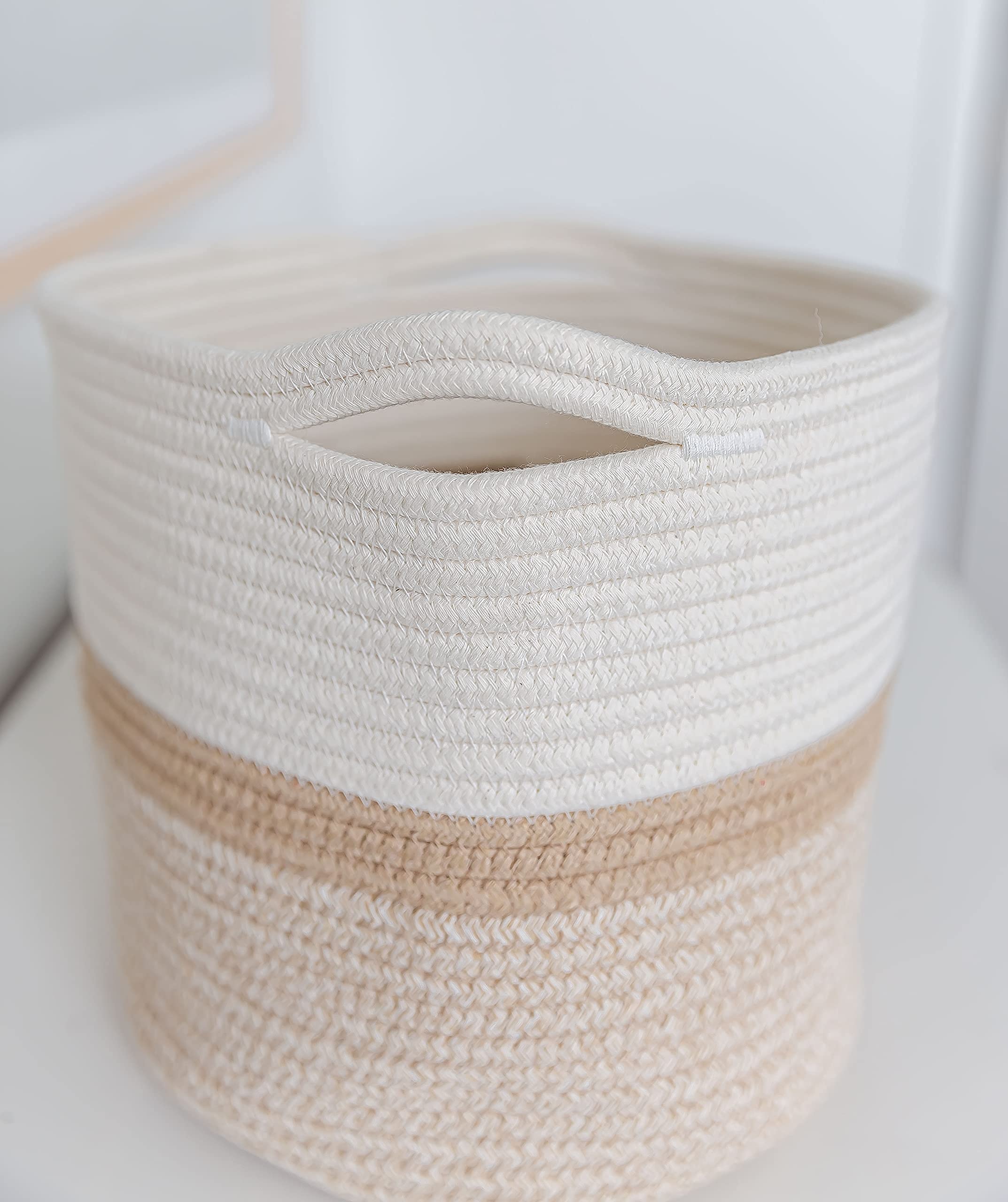OrganiHaus White Woven Jute Plant Basket Cover - 10 & 12 Inch Indoor Planter Pot Holder for Fiddle Leaf Fig, Succulents, Pothos - Perfect for Living Room, Bedroom, Office Decor & Housewarming Gifts