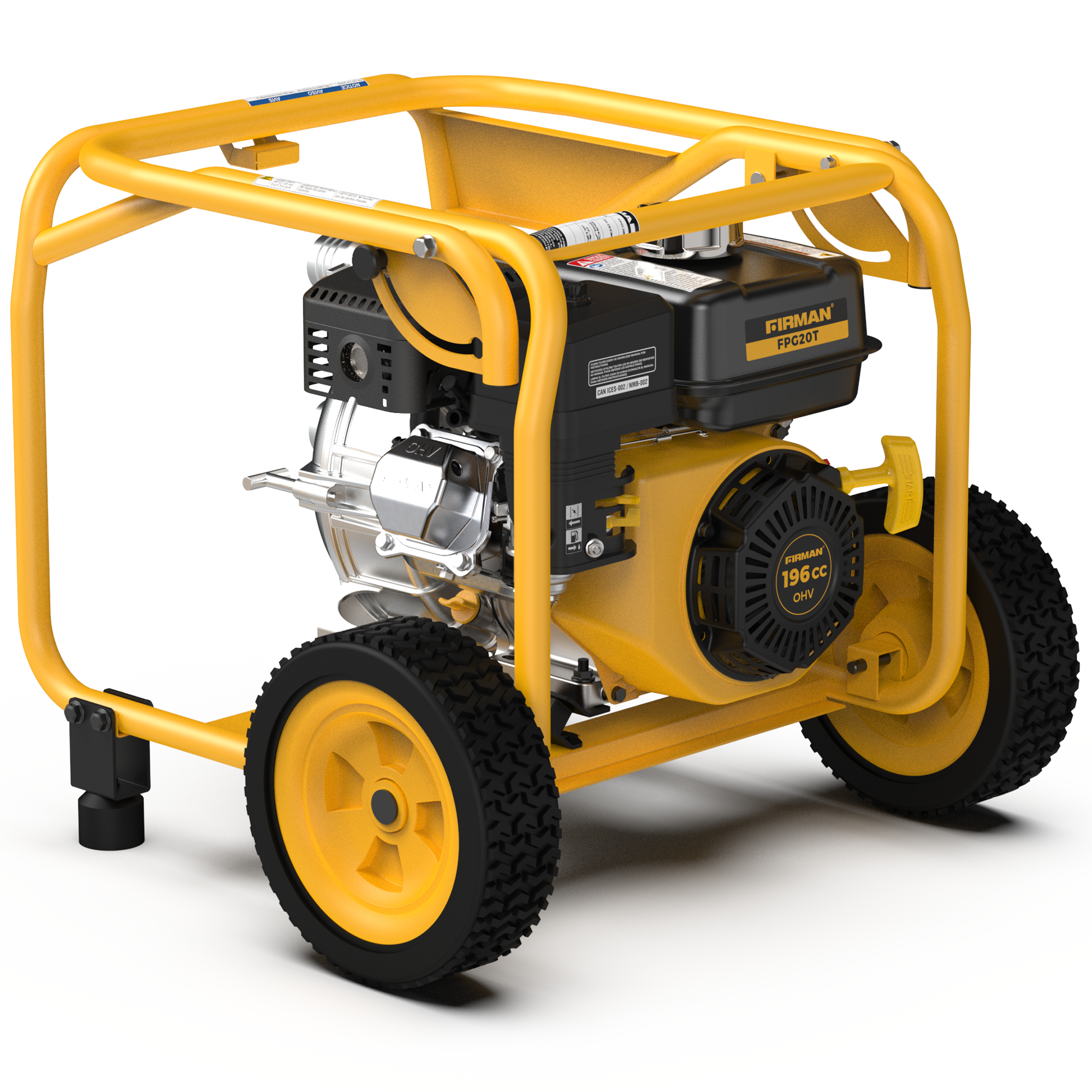 2 Inch Portable High Pressure Water & Semi Trash Pump - Durable Gas Powered Pump for Flood Control, Irrigation, Construction & Farm Use