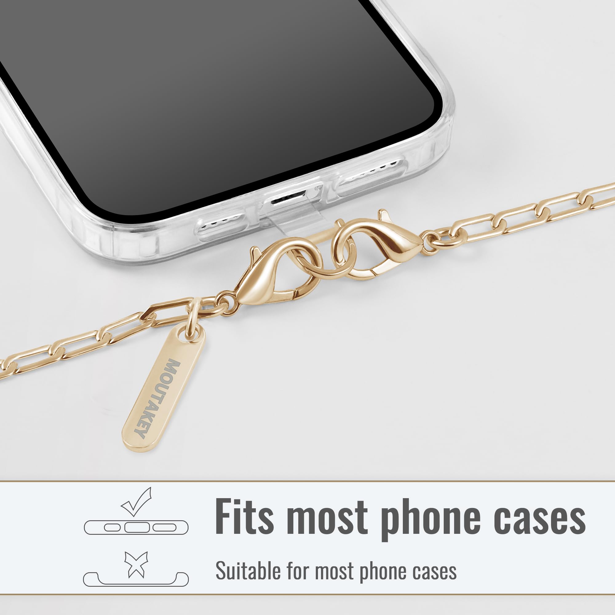 Lightweight Detachable Phone Lanyard Crossbody Chain with Metal Neck Holder & Tether Tab - Stylish iPhone 16 Accessory for Women & Girls - Perfect for Shopping, Traveling, and Everyday Use