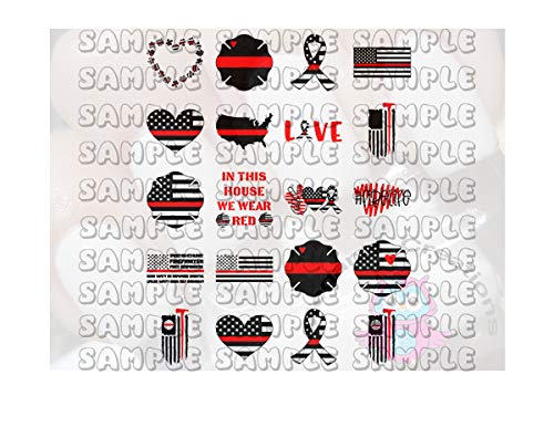 Red Line Firefighter Nail Art Decals - Premium Nail Stickers for Women, DIY Nail Designs, Salon Quality Manicure Accessories - Perfect for Firefighter Appreciation, Themed Parties & Patriotic Events