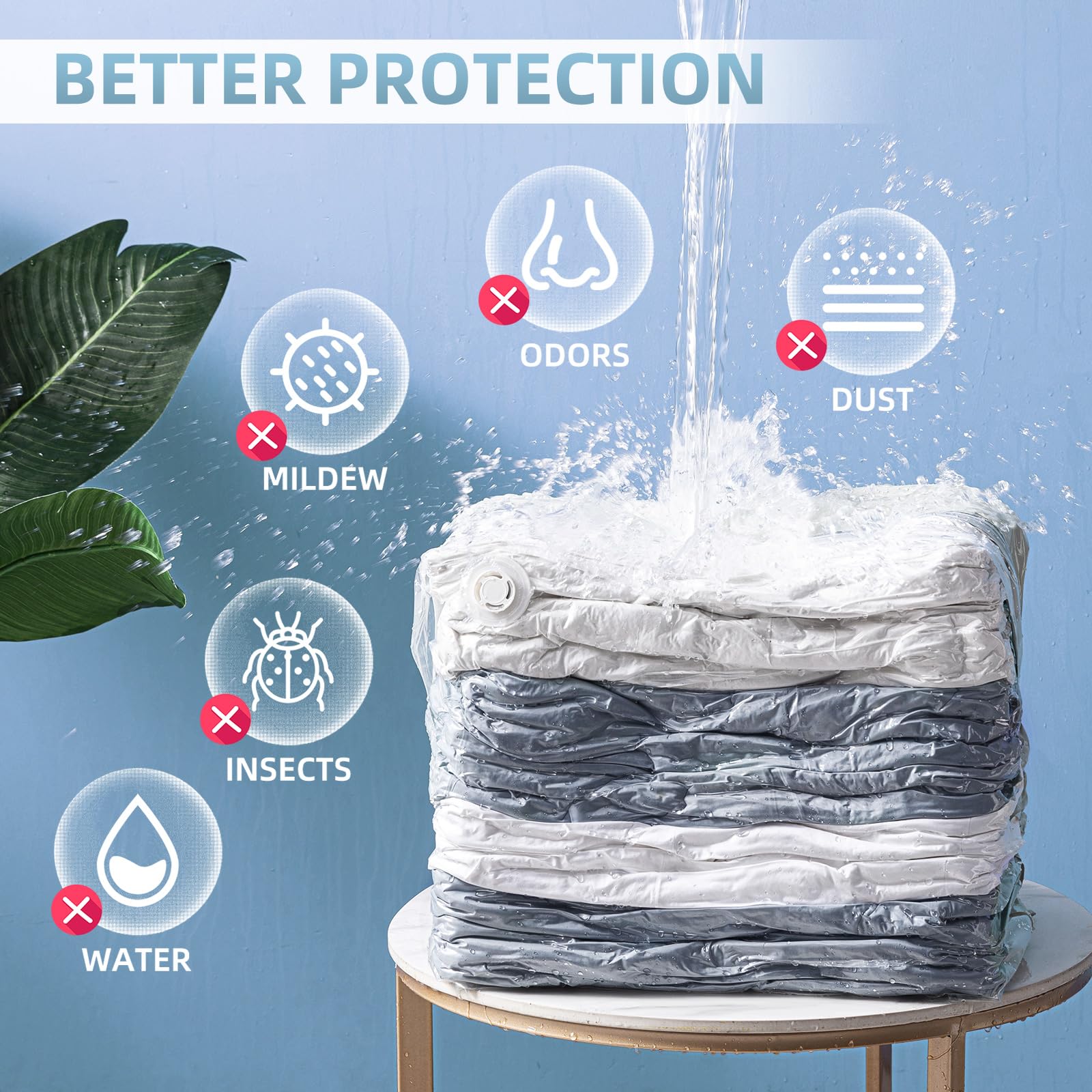 6 Pack Vacuum Storage Bags Cube Combo (3 Jumbo + 3 Medium) - Space Saving Vacuum Seal Bags for Clothes, Bedding, Blankets - Perfect for Closet Organization, Travel & Seasonal Storage
