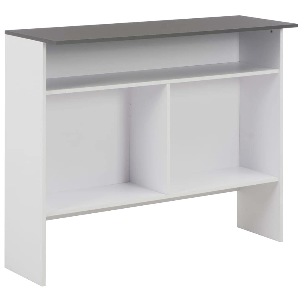 Rectangular Bistro Bar Table with 2 Interchangeable Table Tops (White & Gray) - 51.18