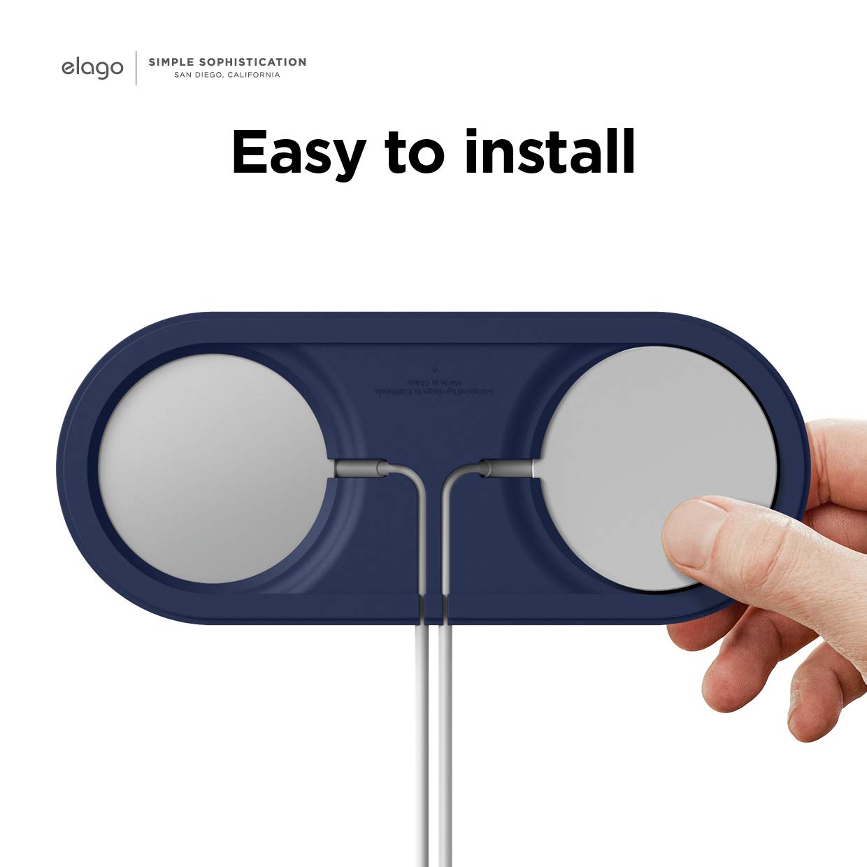 elago 2-in-1 MagSafe Wireless Charger Stand for iPhone 16/15/14/13/12 & AirPods Pro/Pro2/3/4 - Fast Charging Station | Bedside, Office & Travel Use (Jean Indigo, Cable Not Included)