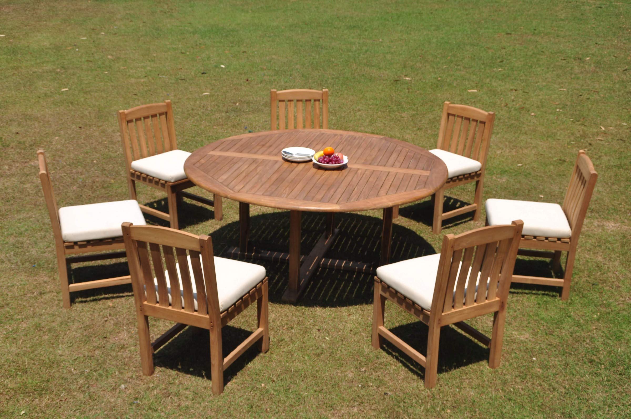 Premium Grade-A Teak Wood 7-Piece Dining Set - 72