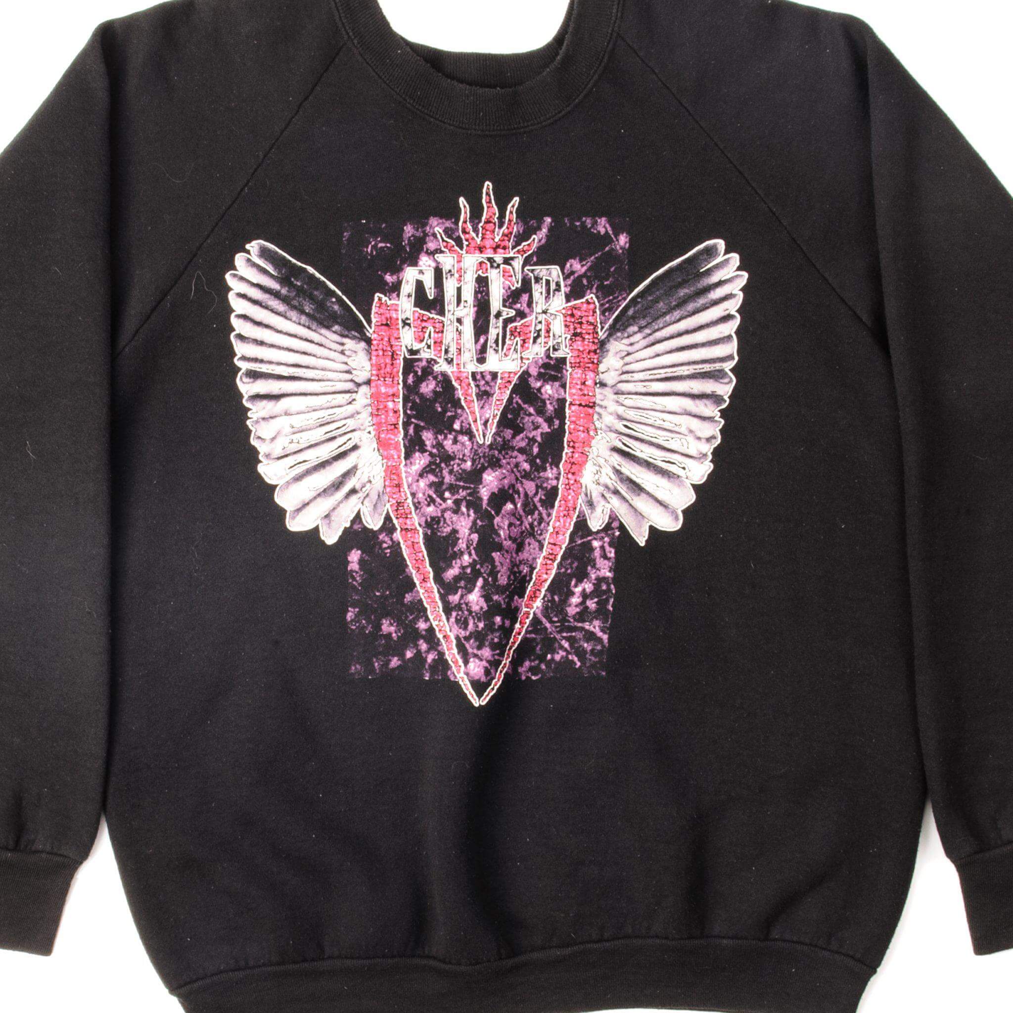 Vintage Cher Graphic Sweatshirt - XL Size, 100% Cotton, Made in USA - Perfect for Concerts, Throwback Parties & Casual Wear