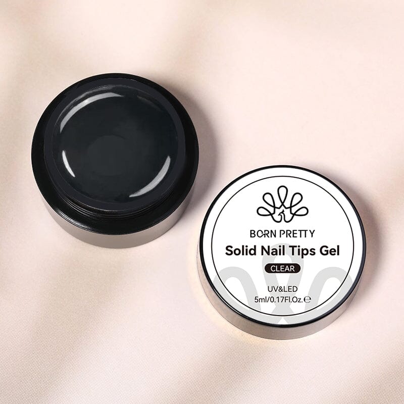 Clear Solid Nail Tips Gel - 5ml Professional Nail Extension Glue for Acrylic & Gel Nails - Perfect for Salon, Home Manicure & Nail Art DIY