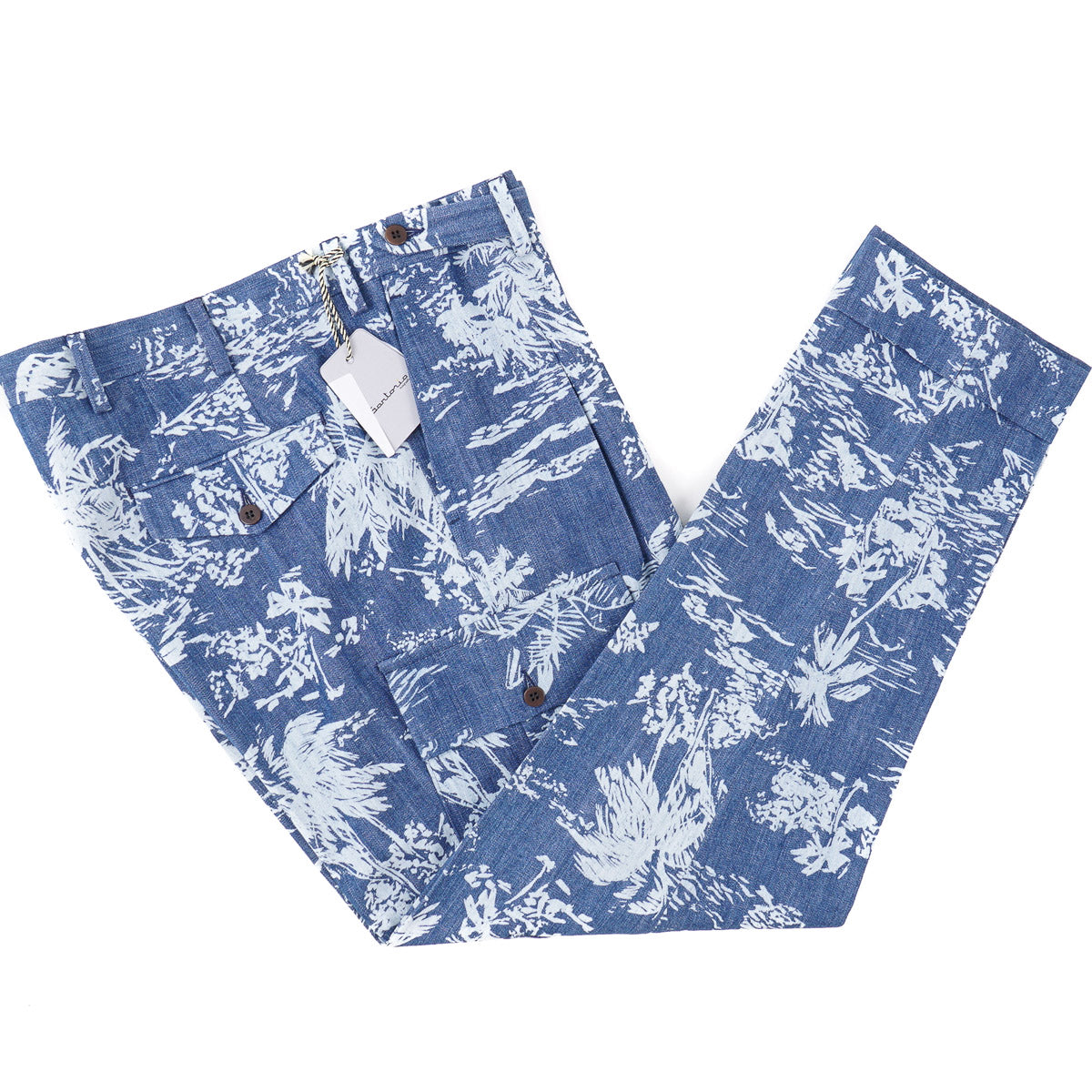 Sartorio Printed Denim Dress Pants for Men - Stylish Casual Office Wear & Business Attire | Comfortable Stretch Fabric for All-Day Wear