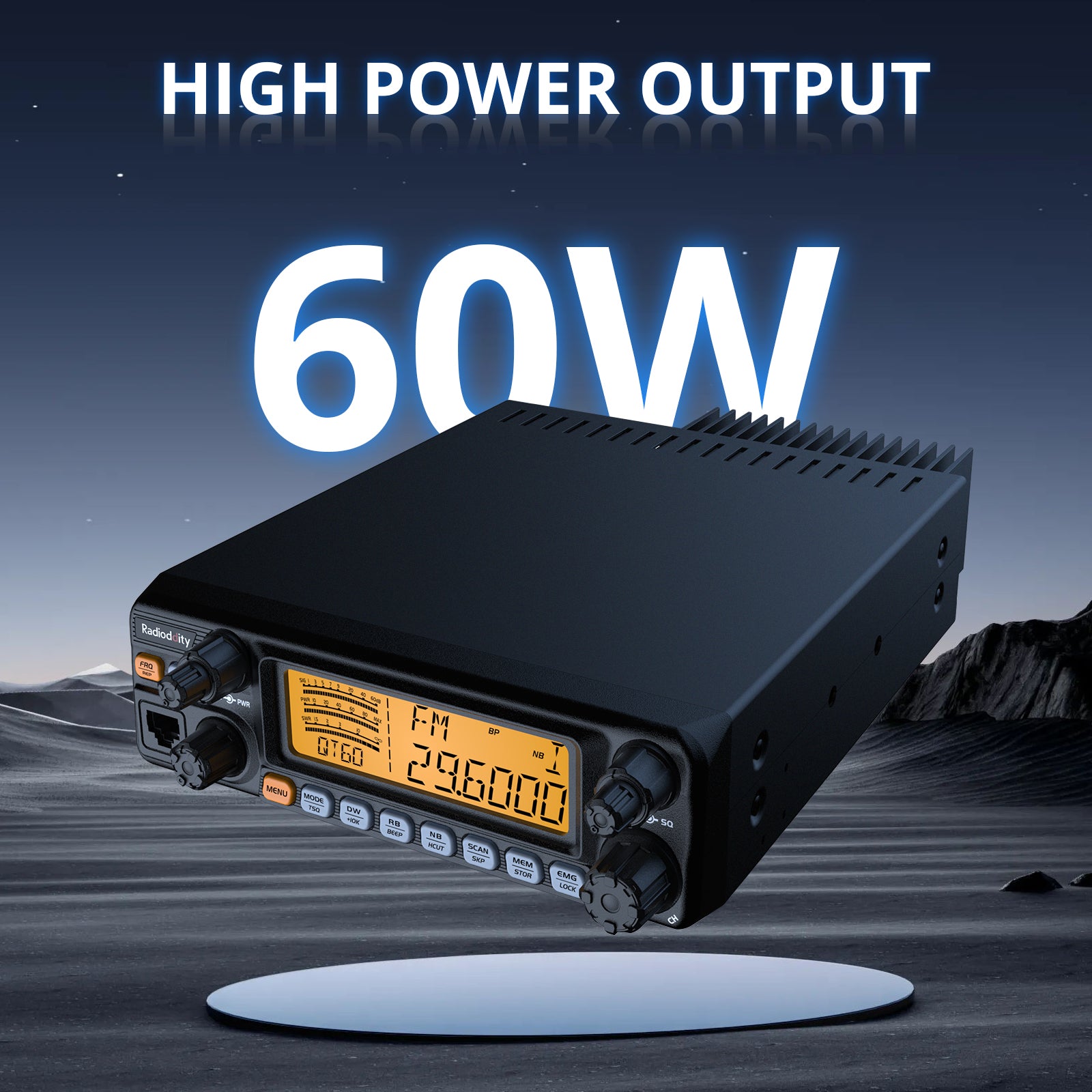 Radioddity QT60 Pro 10 Meter Amateur Ham Radio - Open Box | Long Range Communication for Truckers, Off-Roading & Emergency Preparedness