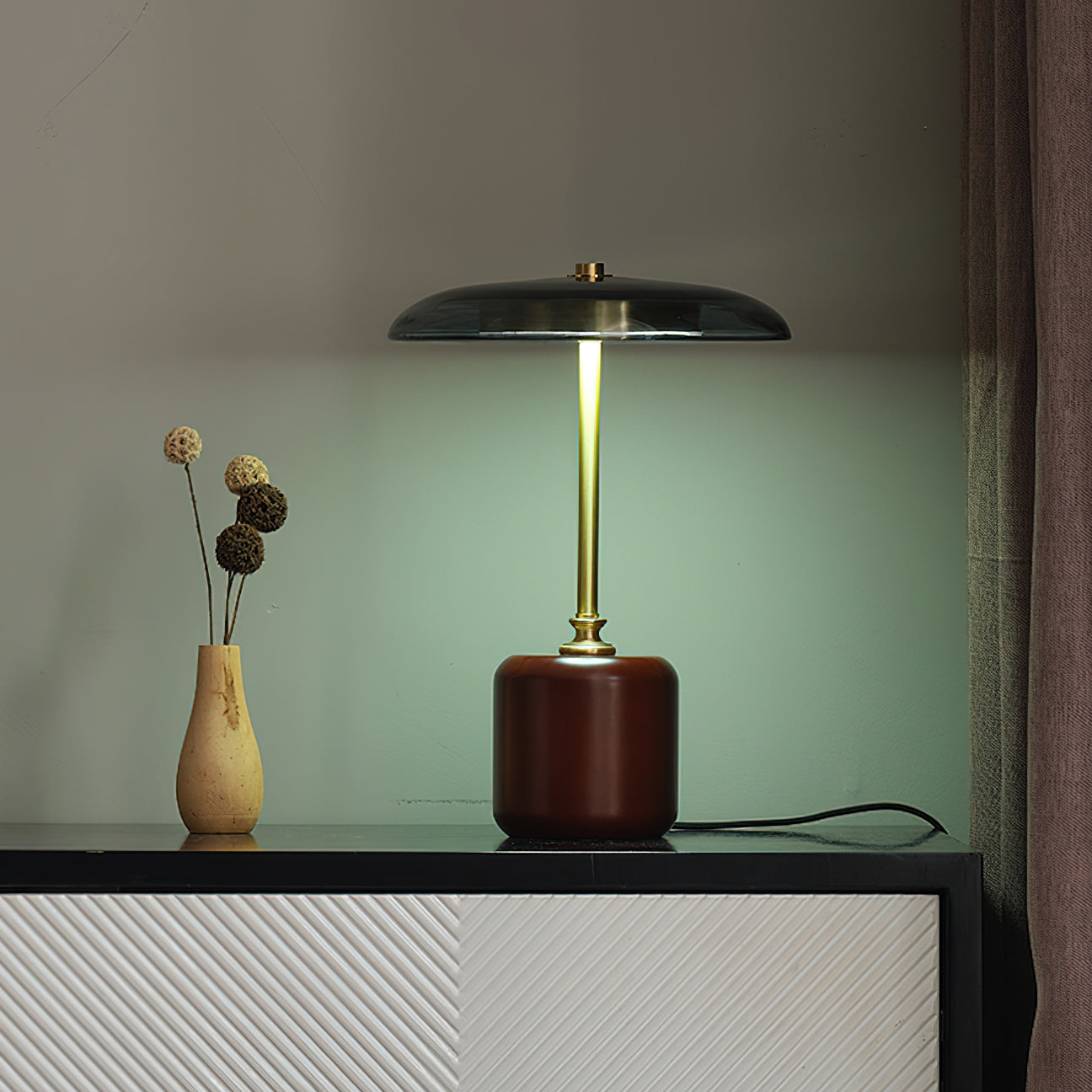 Alaula Modern LED Table Lamp with USB Port - Adjustable Brightness for Bedroom, Living Room & Office Desk Lighting