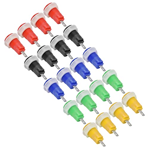 4mm Brass Binding Post Banana Socket Connector - 4-Piece Set for Safe Speaker Testing & DIY Audio Projects - Perfect for Home Theater, Studio Wiring & Electrical Experiments