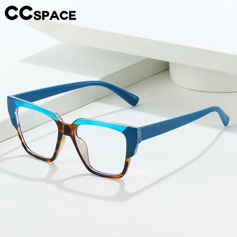 CCspace Women's Full Rim Square TR90 Titanium Eyeglasses 56855 - Lightweight & Durable Frame for Work, Reading & Everyday Fashion