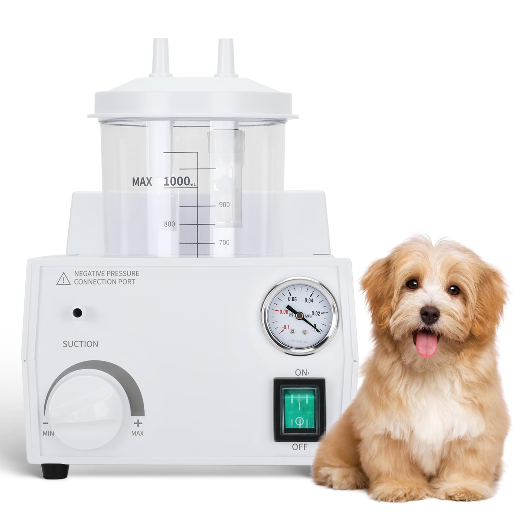Portable Veterinary Suction Machine for Pets - 1000ml Capacity, 110V Home Use with Strong Suction Power | Ideal for Pet Grooming, Wound Care & Emergency First Aid at Home