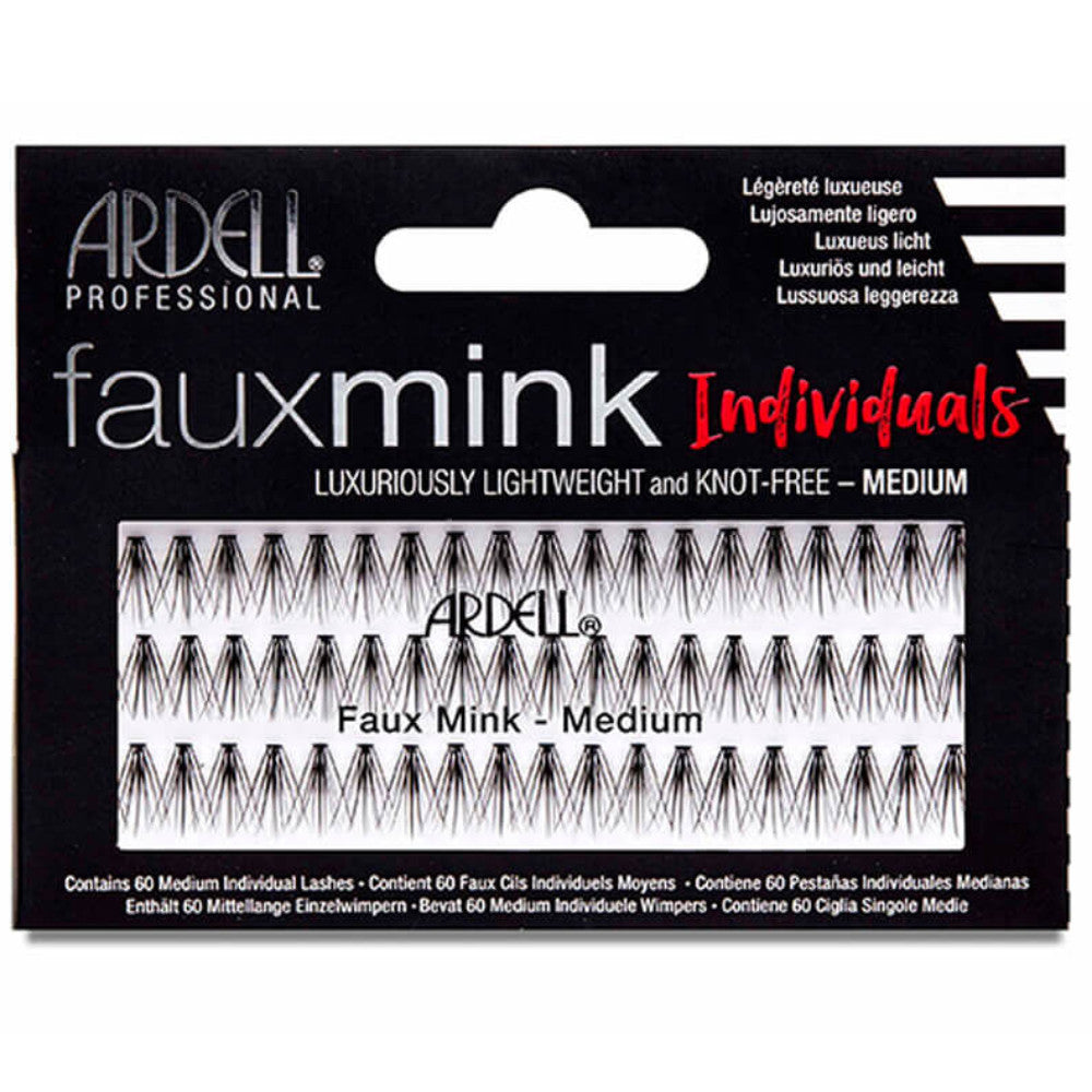 Ardell Faux Mink Individual False Eyelashes - Medium Length, Natural Look, Cruelty-Free Lashes for Everyday Wear & Special Occasions