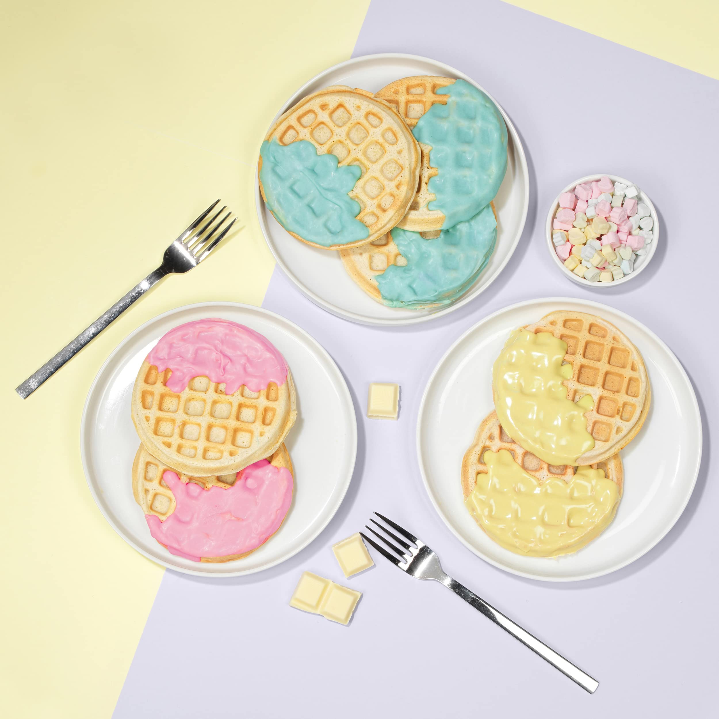 Giles & Posner EK4214GSGR Mini Waffle Maker – Non-Stick Belgian & American Waffle Iron Machine, Compact 11.5cm Round Cooking Plate, Perfect for Breakfast, Desserts, Snacks – Pastel Green