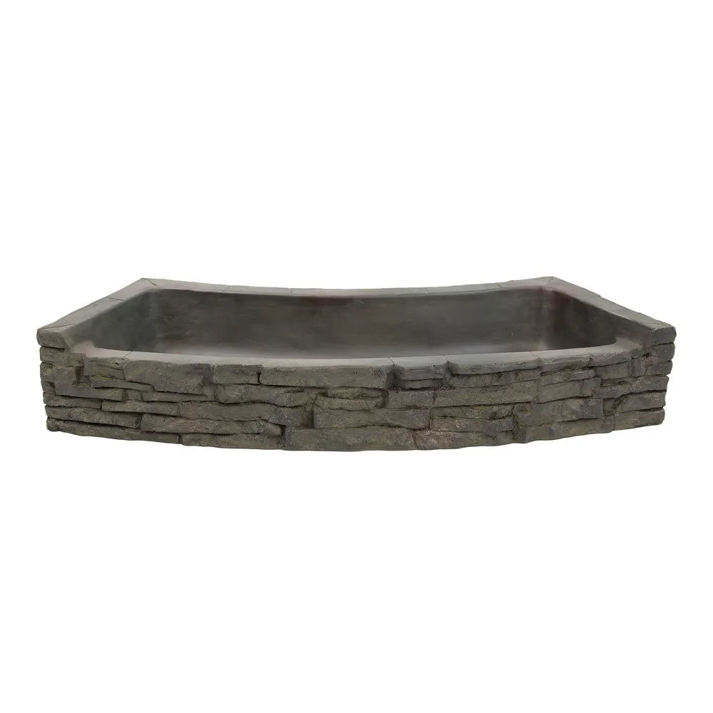 Rear Spill Curved Stacked Slate Wall Topper - Natural Stone Decorative Fence Cap for Outdoor Garden & Patio Landscaping
