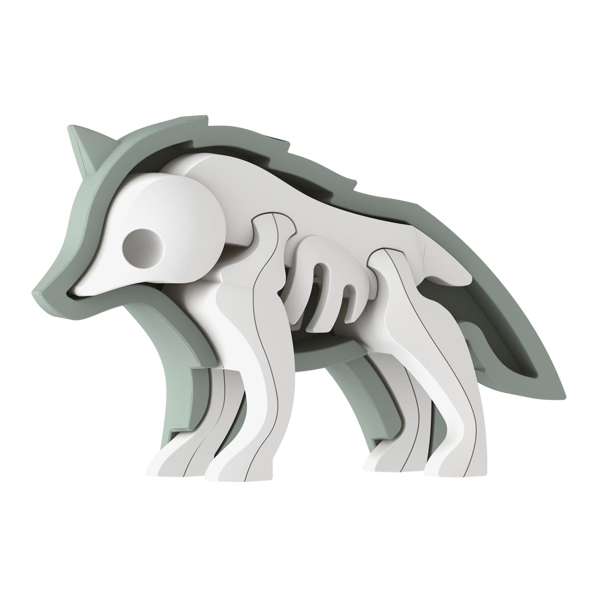 HalfToys Wolf Magnetic 3D Puzzle - STEM Educational Building Toy for Kids Ages 3+ | Interactive Brain Teaser & Early Learning Animal Figurine Set | Perfect Birthday Gift for Boys & Girls | Fun Classroom & Homeschool Activity for Preschoolers