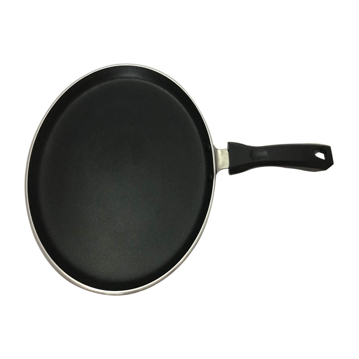 Nonstick Dosa Tawa Pan - Aluminum Dosa Griddle with Wooden Spatula & Scrubber - Perfect for Indian Pancakes, Crepes & Dosas at Home - Ideal for Breakfast & Cooking Traditional South Asian Dishes