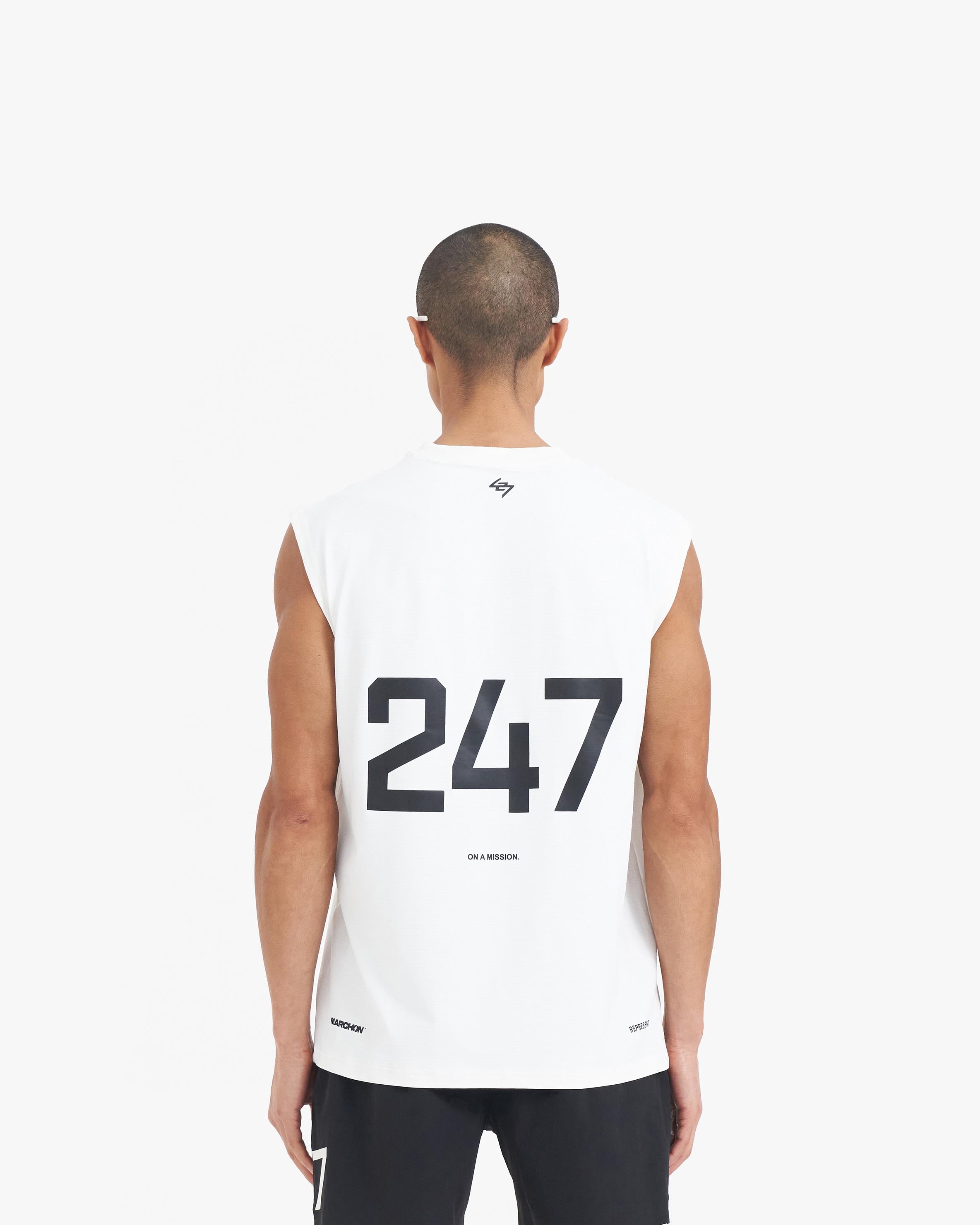 Team 247 Oversized Tank Top for Women - Marchon Flat White | Comfortable Loose Fit Casual Wear for Summer, Gym, Beach & Everyday Outfits