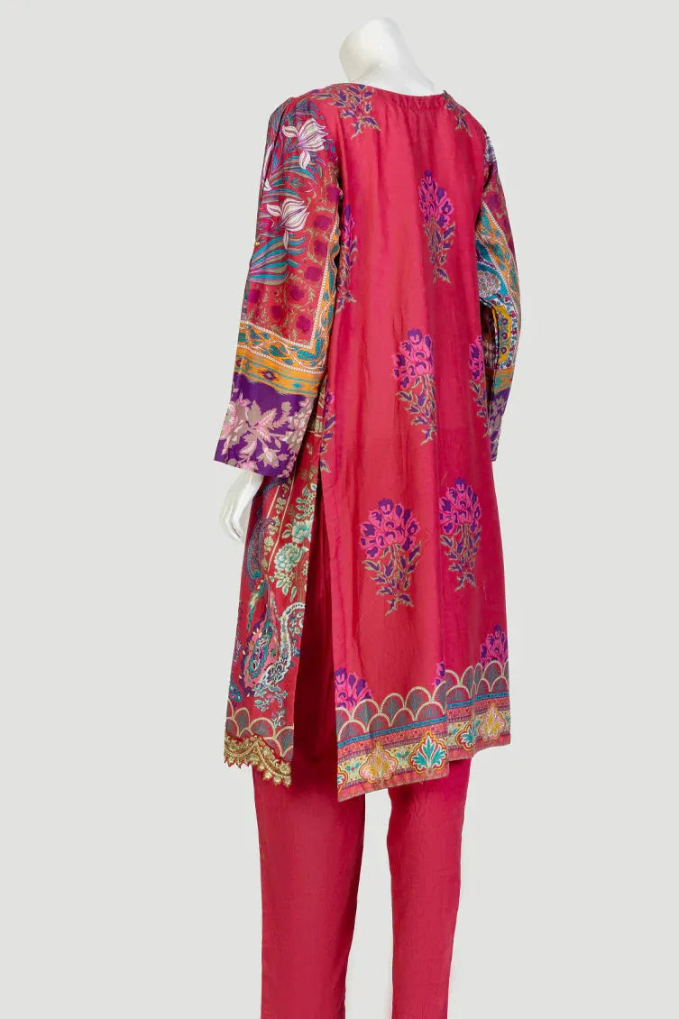 J. Junaid Jamshed Women's Pink Cambric 2-Piece Suit Set - Elegant Formal Wear for Office, Parties & Special Occasions