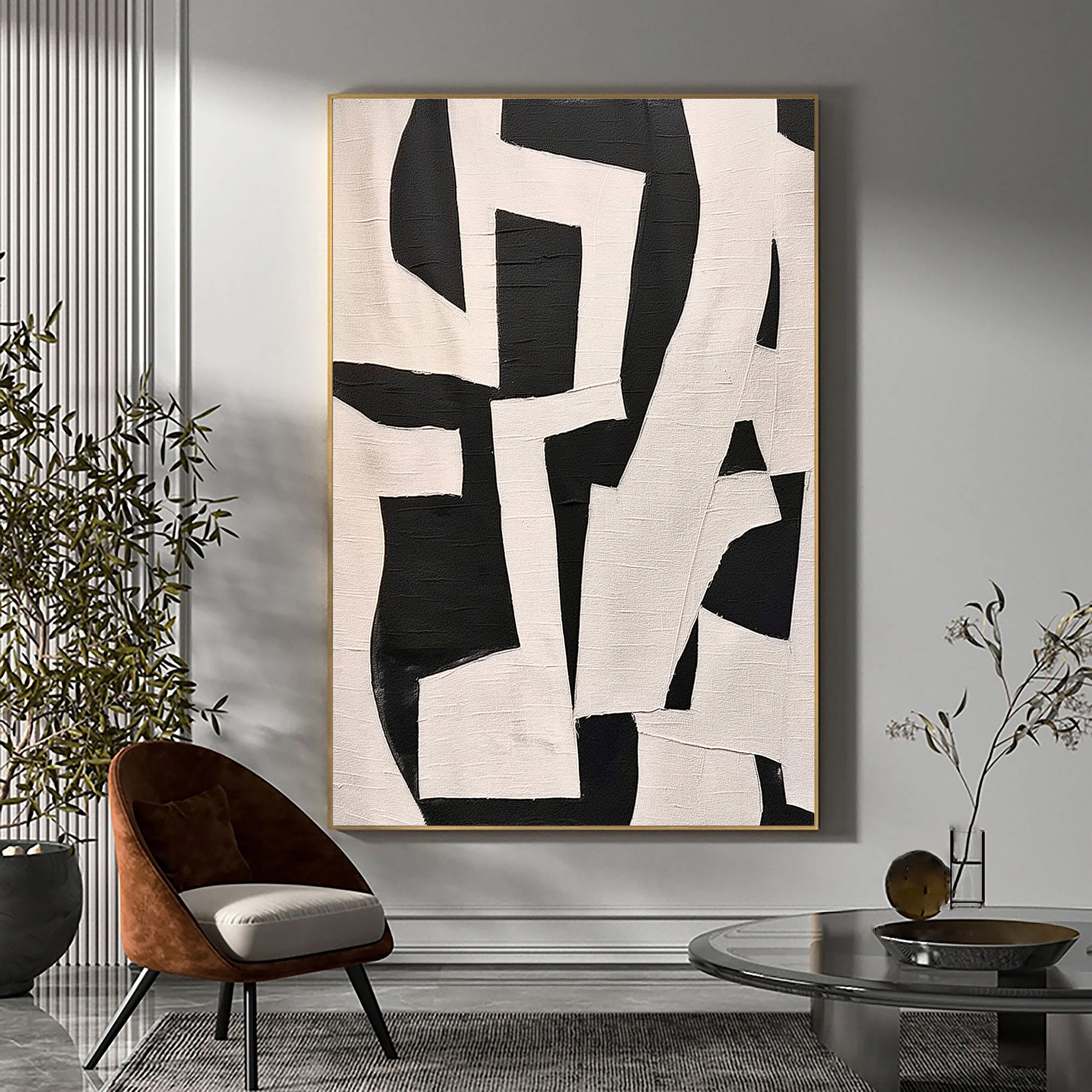 Beige & Brown Abstract Wall Art Print #BB039 - Modern Home Decor for Living Room, Bedroom & Office