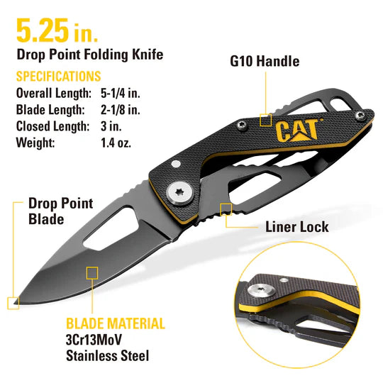 2 Piece Folding Knife and Keychain Set - Compact EDC Tools for Outdoor, Camping & Everyday Carry (Pocket Knife & Keychain Combo)