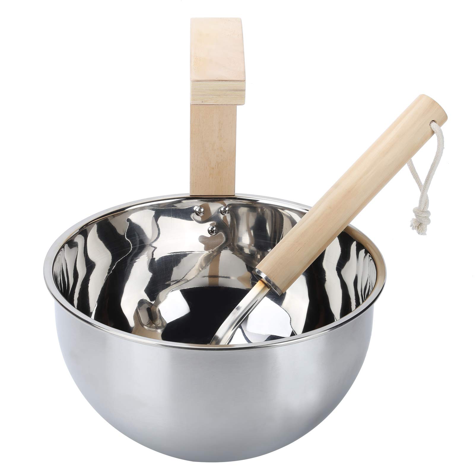 Premium Wooden Sauna Bucket & Ladle Set - Handcrafted Spa Accessories for Relaxation & Detox - Perfect for Home Sauna, Steam Room & Wellness Retreats