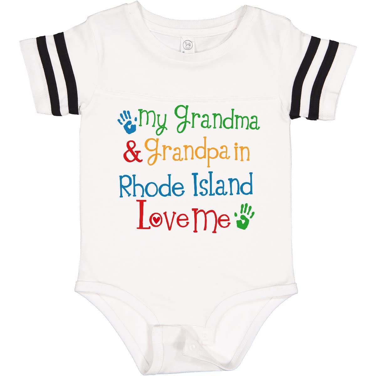 Inktastic Rhode Island Grandma Loves Me Baby Bodysuit - Cute Infant Onesie for Grandparents Day, Family Photos & Special Occasions