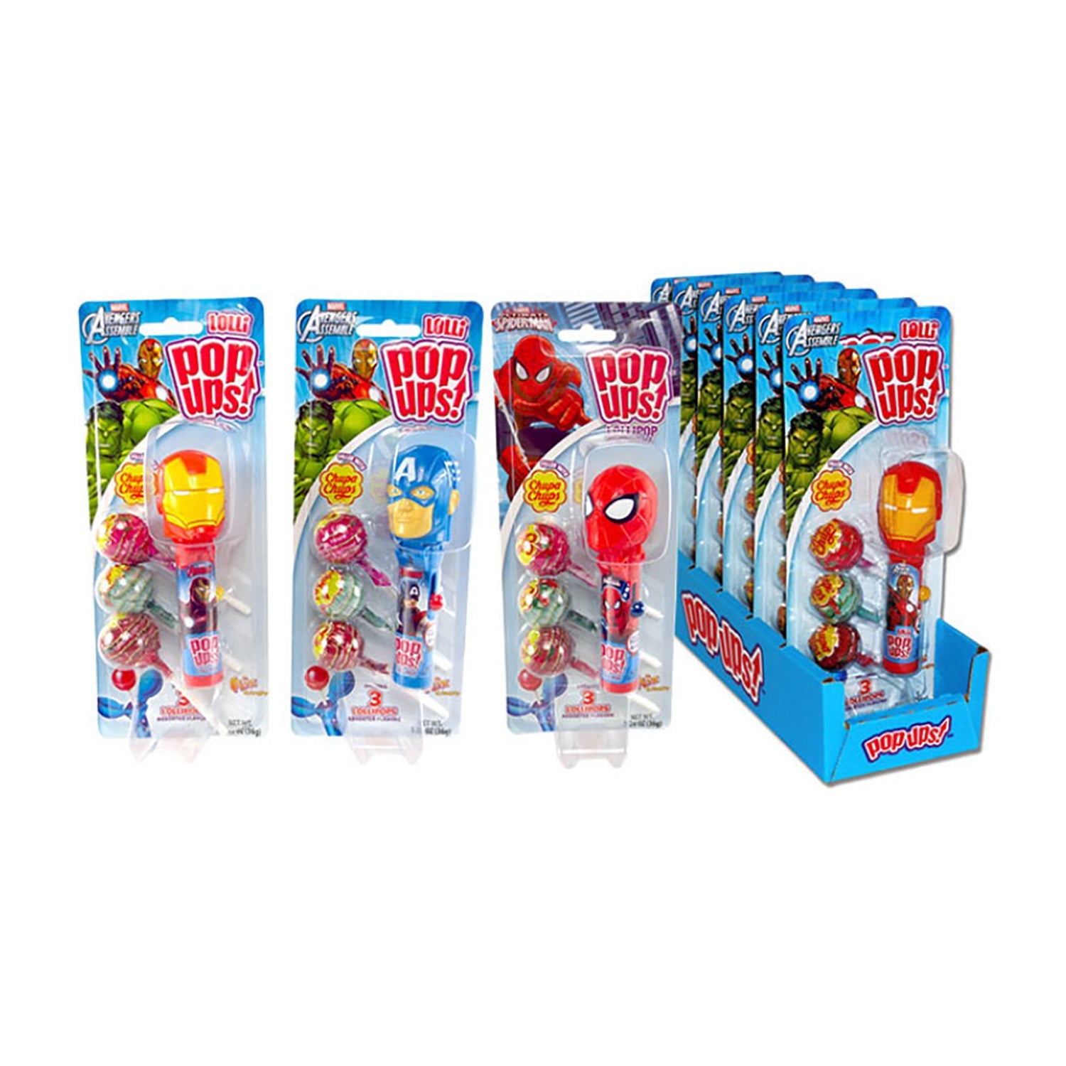 Flix Candy Pop Up Avengers Blister Card | 1.26oz, 6 Count Box - Perfect for Halloween Treats, Birthday Party Favors & Superhero-Themed Events