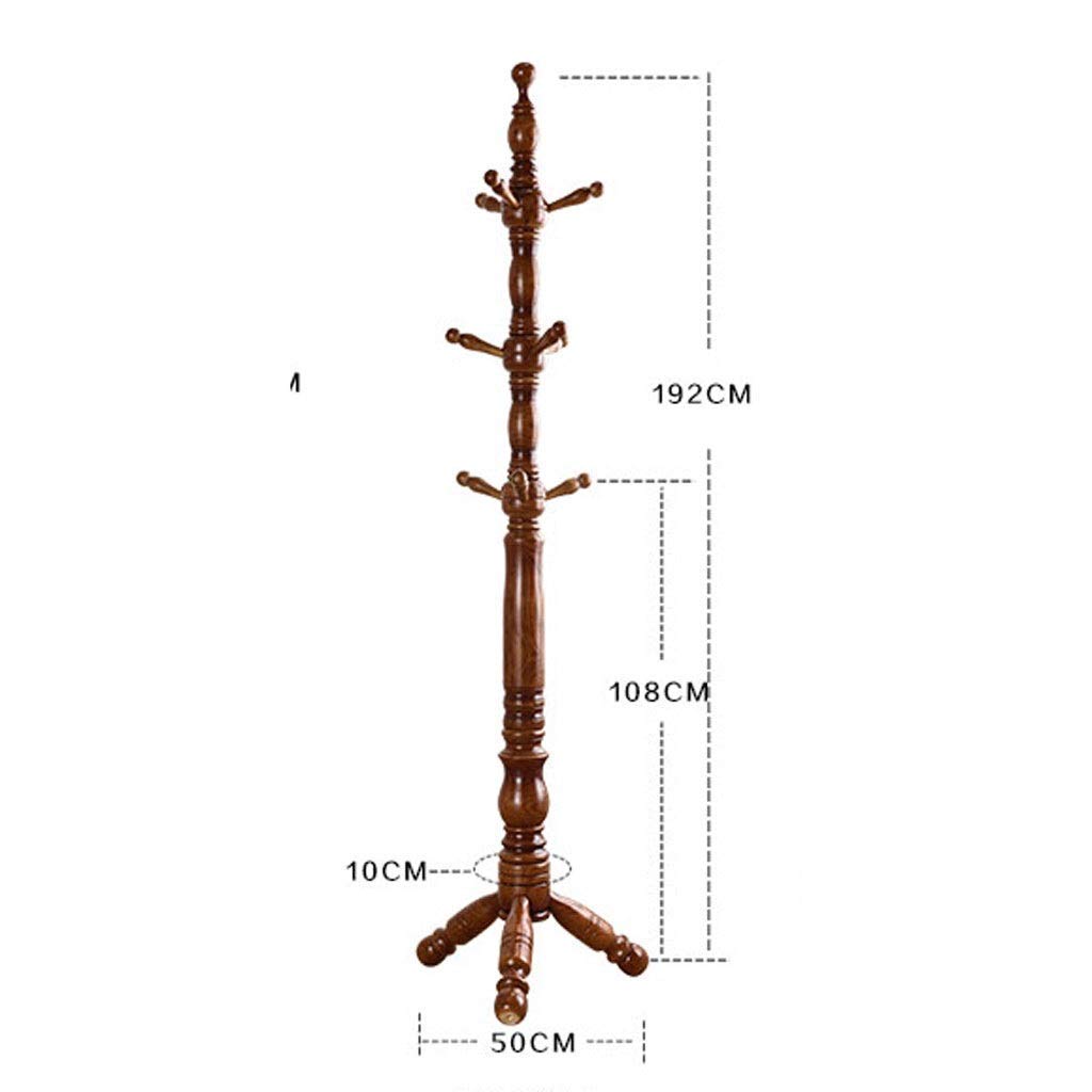 9-Hook Wooden Coat Rack - Free Standing Entryway Hanger for Hats, Clothes & Scarves (72.8in Tall) - Perfect for Hallway, Bedroom & Mudroom Organization