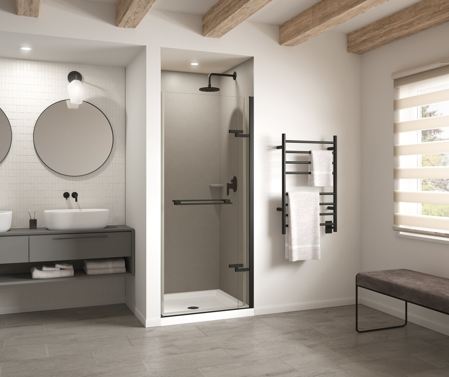36x48x96 Swanstone Solid Surface Shower Wall Kit - Waterproof & Mold-Resistant Bathroom Remodeling Solution for Modern Homes & Commercial Spaces