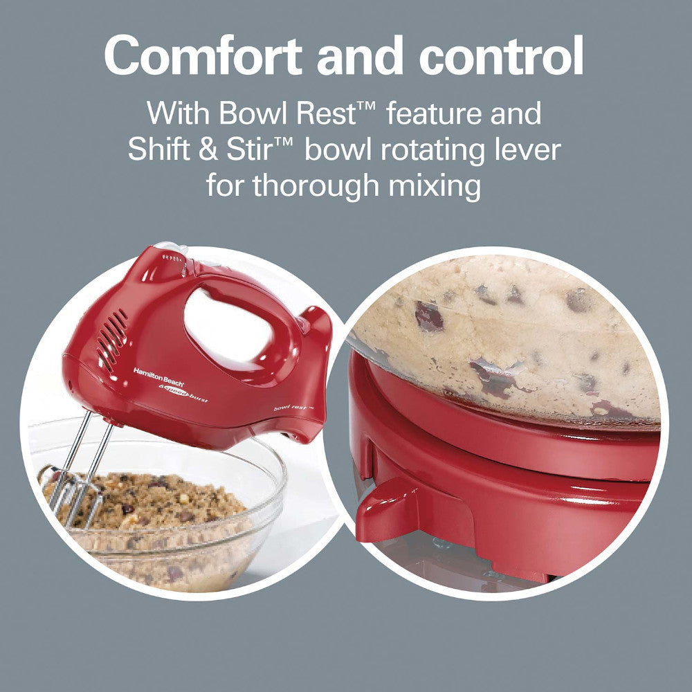 Hamilton Beach 64699 5-Speed Hand Mixer with Stand - Perfect for Baking, Whipping Cream, and Mixing Dough at Home