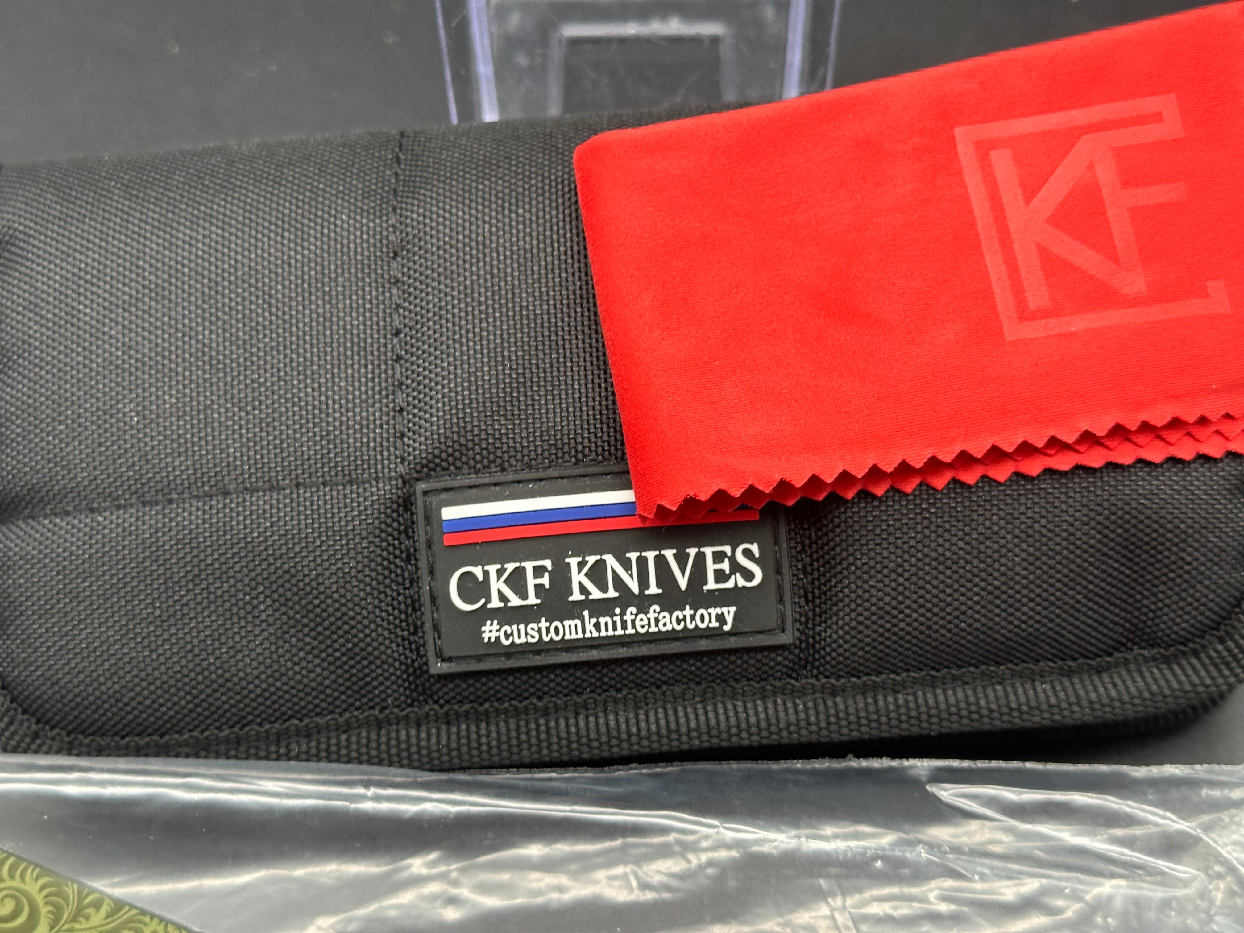 CKF Aich #43 Folding Knife - Two Tone Black Stonewashed & Hand Rubbed Satin M390 Blade - EDC Pocket Knife for Outdoor, Camping, and Everyday Carry