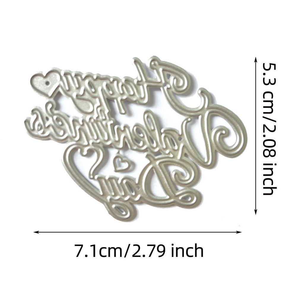 Valentine's Day Metal Cutting Dies for Card Making - Alphabet Letter Stencils, Holiday Phrases Die Cut Templates for DIY Scrapbooking, Photo Albums & Craft Decorations | Perfect for Greeting Cards, Wedding Invitations & Home Decor Projects