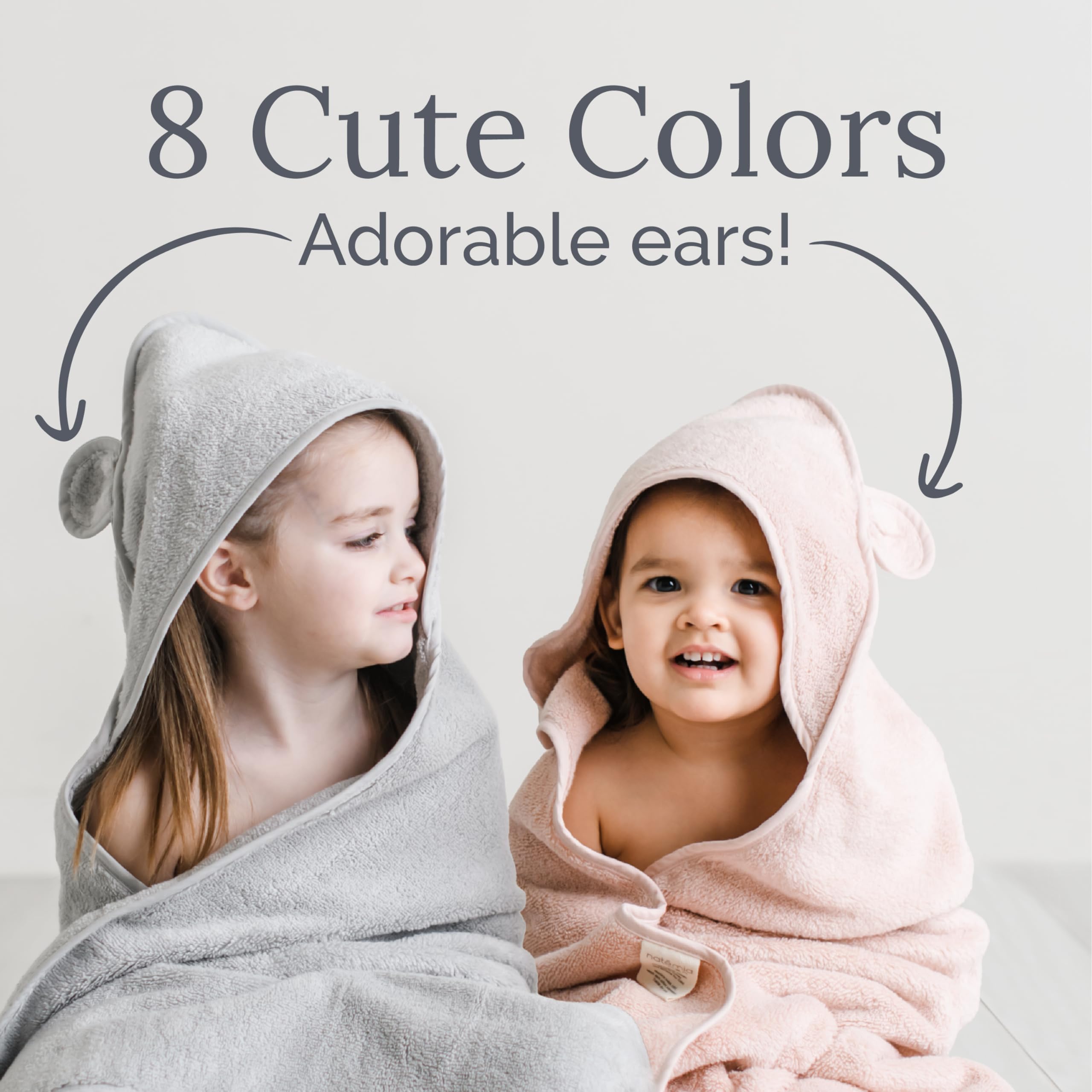 Natemia Premium Hooded Baby Bath Towels - 100% Turkish Organic Cotton, Ultra Soft & Absorbent, Award-Winning Toddler Towel for Boys & Girls, Perfect for Bath Time, Swimming & Spa Days - Ideal Baby Shower Gift & Registry Essential