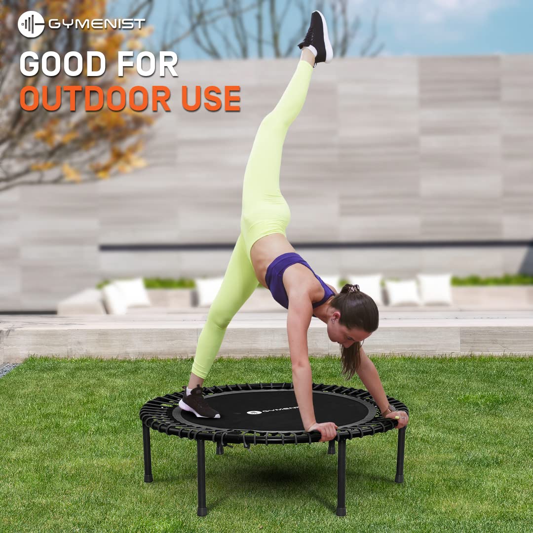 Best Fitness Trampoline for Adults & Kids - Indoor Rebounder Exercise Trampoline with Quiet Cushioned Bounce for Safe Home Workouts | Perfect for Cardio, Weight Loss & Family Fitness