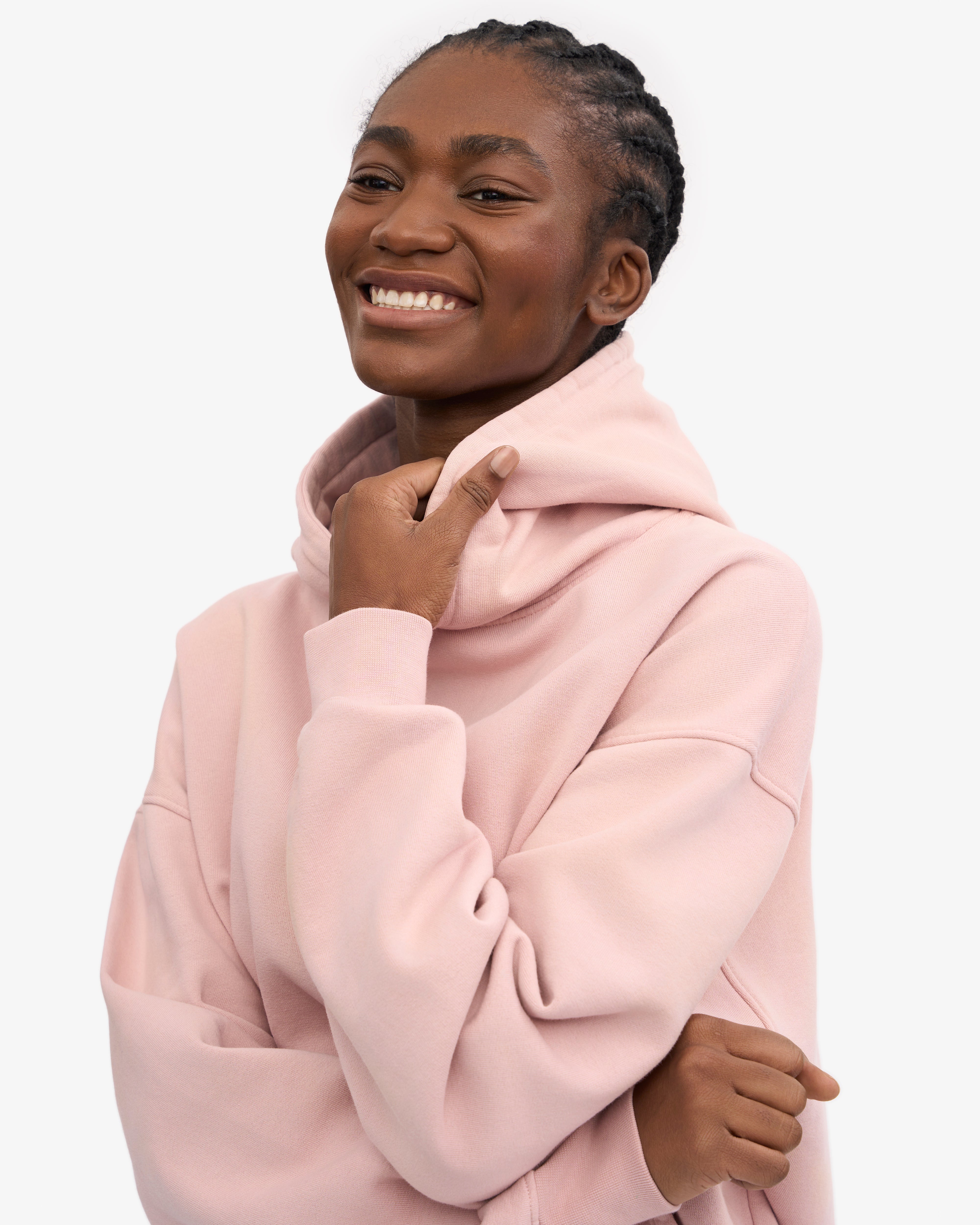 Organic Oversized Hoodie - Faded Pink Cotton Pullover for Women | Cozy Loungewear & Casual Streetwear Outfit