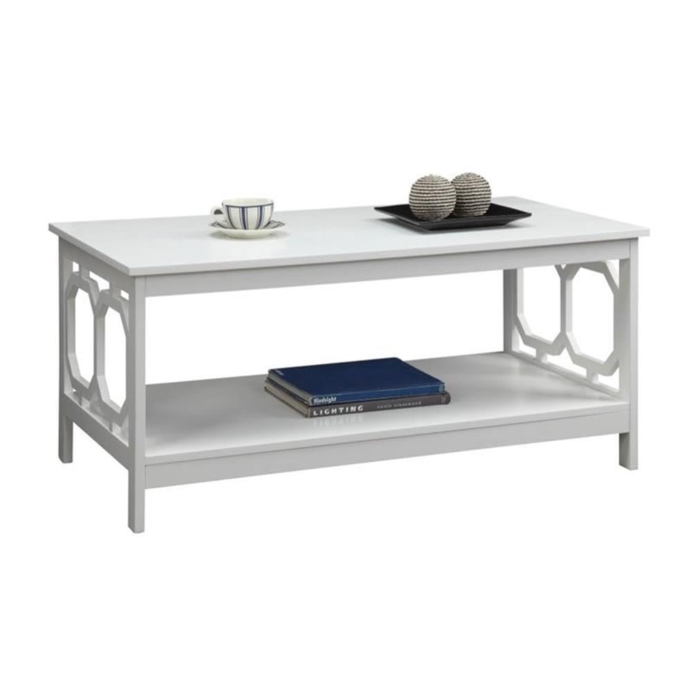 Pemberly Row White Coffee Table - Modern Living Room Furniture for Small Spaces, Home Decor & Entertainment Areas