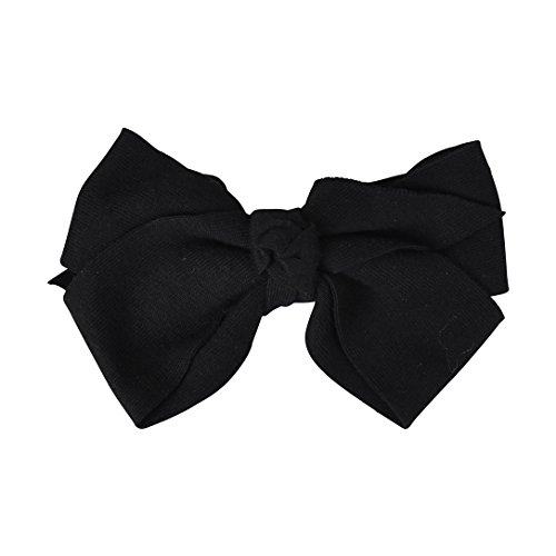 Black 5 Inch Bow Soft Cotton Hair Accessories for Women Girls - Perfect for Parties Weddings and Everyday Style