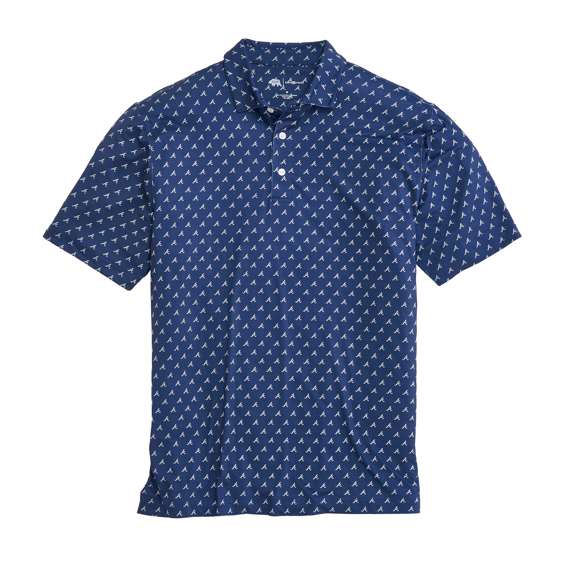 Atlanta Braves Printed Performance Polo Shirt - Moisture-Wicking, Breathable & Comfortable for Baseball Fans - Perfect for Games, Tailgating & Casual Wear