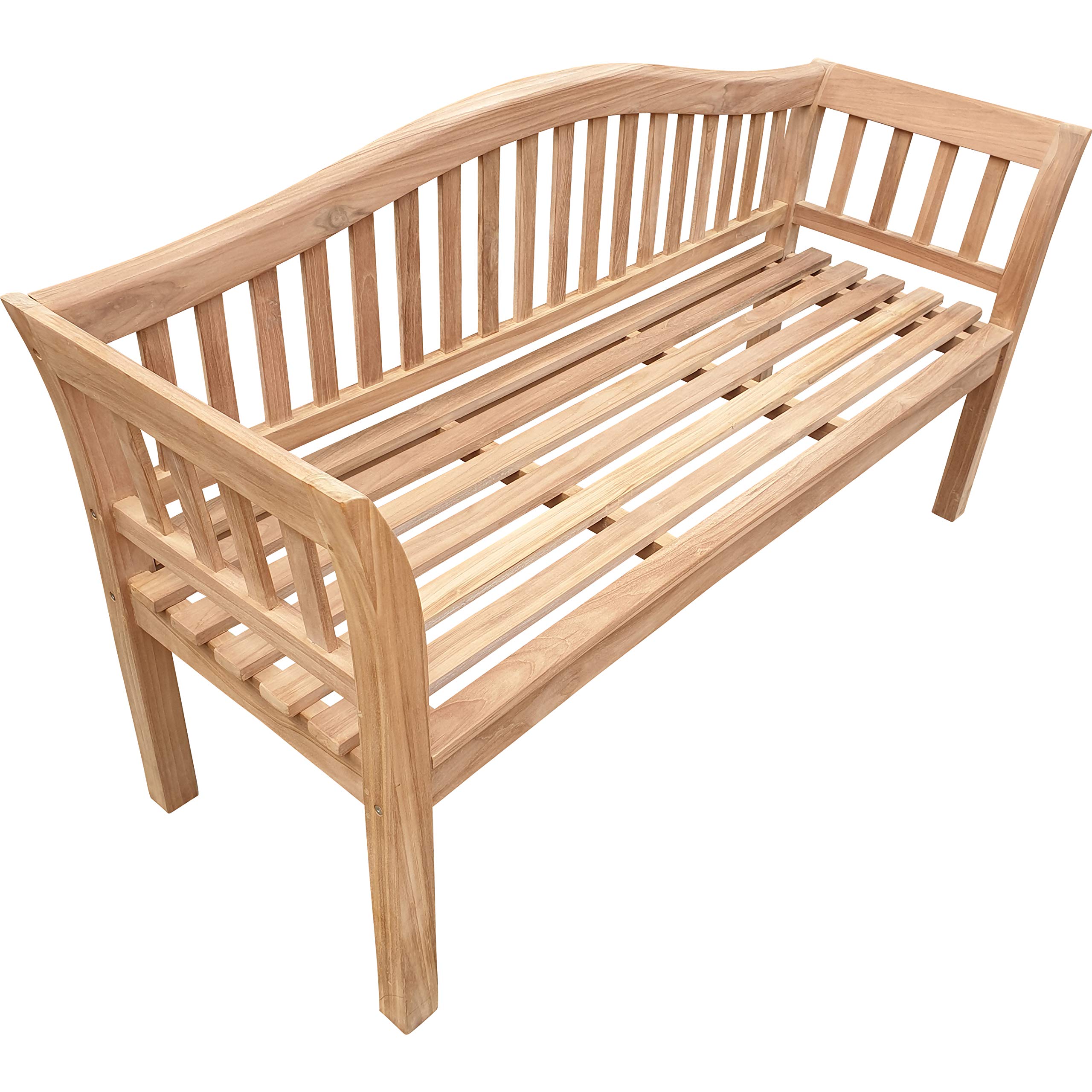 Premium 5-Foot Seven Seas Teak Oklahoma Outdoor Patio Bench - Solid Teak Wood Garden Seating for Backyard, Poolside & Deck - Weather-Resistant Durable Outdoor Furniture