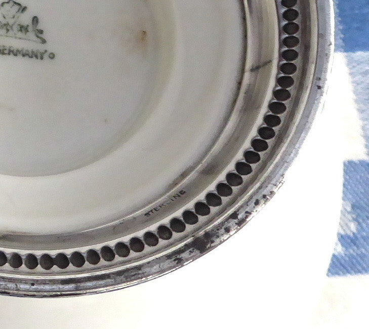Vintage Rosenthal Pine Needles Mayonnaise Dish with Sterling Silver Base & Pine Cone Design (1962-1965) - Elegant Tableware for Holiday Dinners & Collectible Display