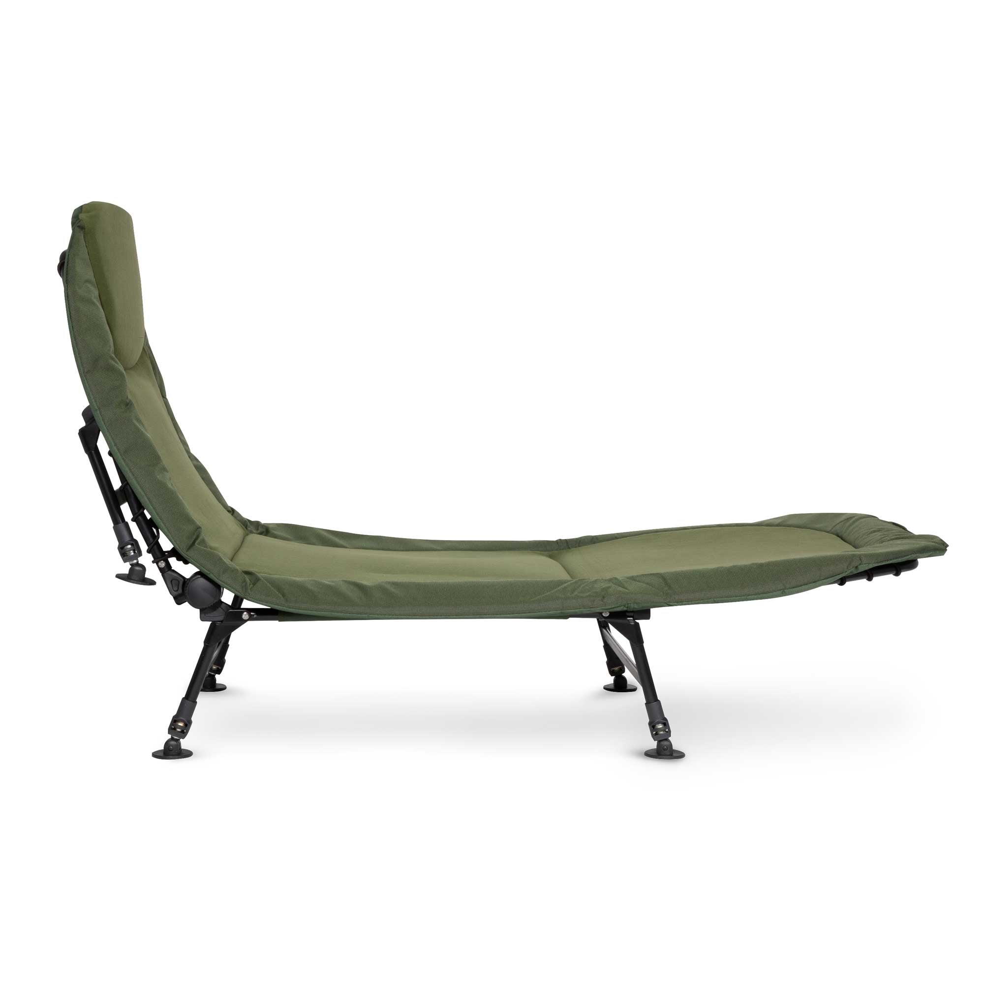 Adjustable Fishing Bed Chair with Fleece Mattress & Built-in Pillow - 6 Height Settings for Comfort (DL77) - Perfect for Camping, Outdoor Relaxation & Fishing Trips